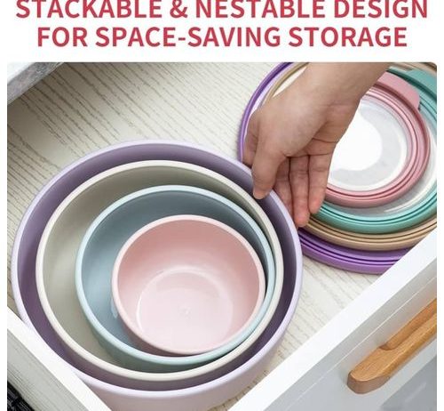 4pc Food Storage Bowls with Lid Set