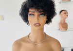 Human hair pixie curls in black