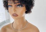 Human hair pixie curls in black