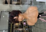 Short curly pixie human hair burgundy