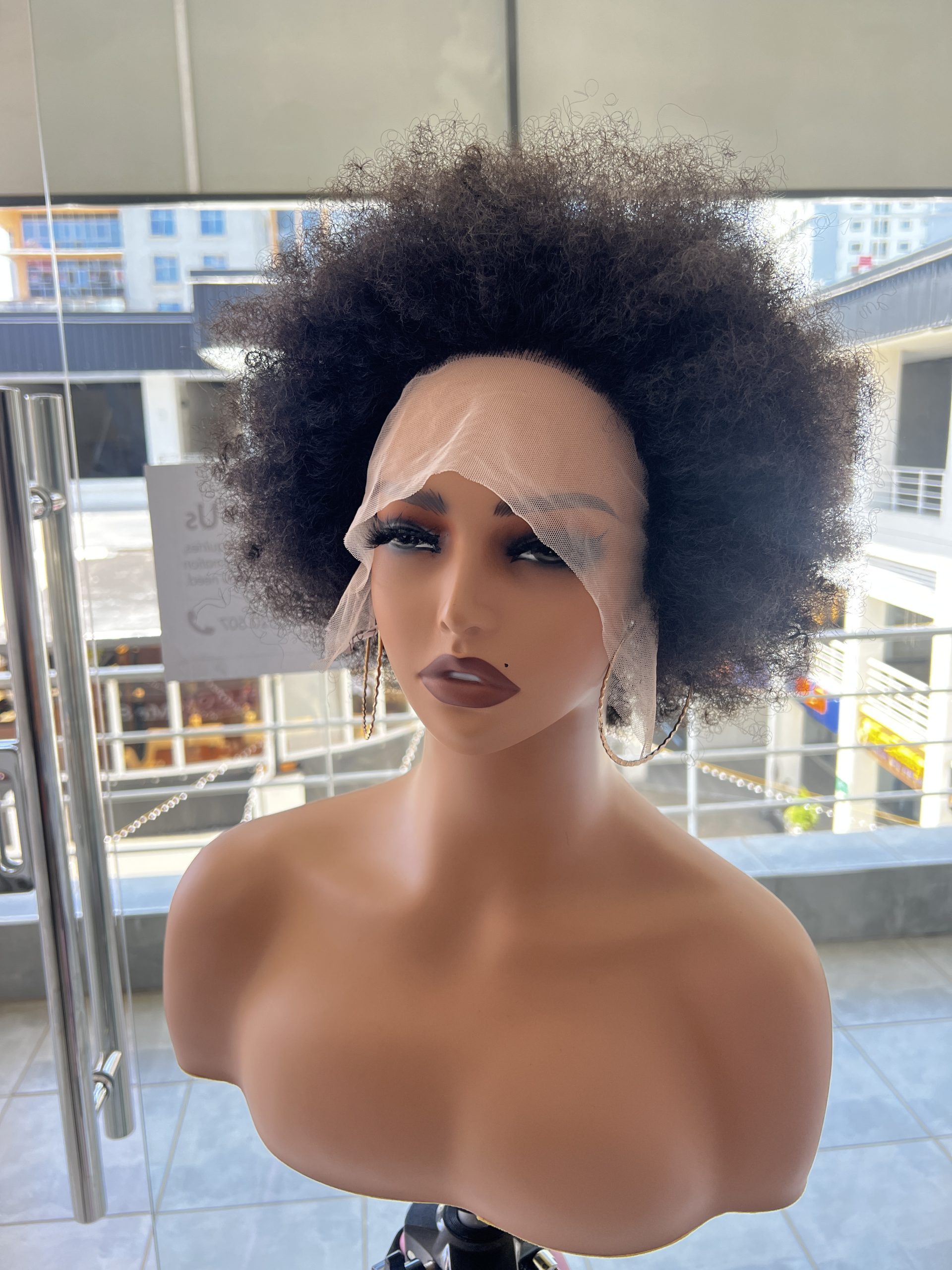Semihuman Afro wig with frontal