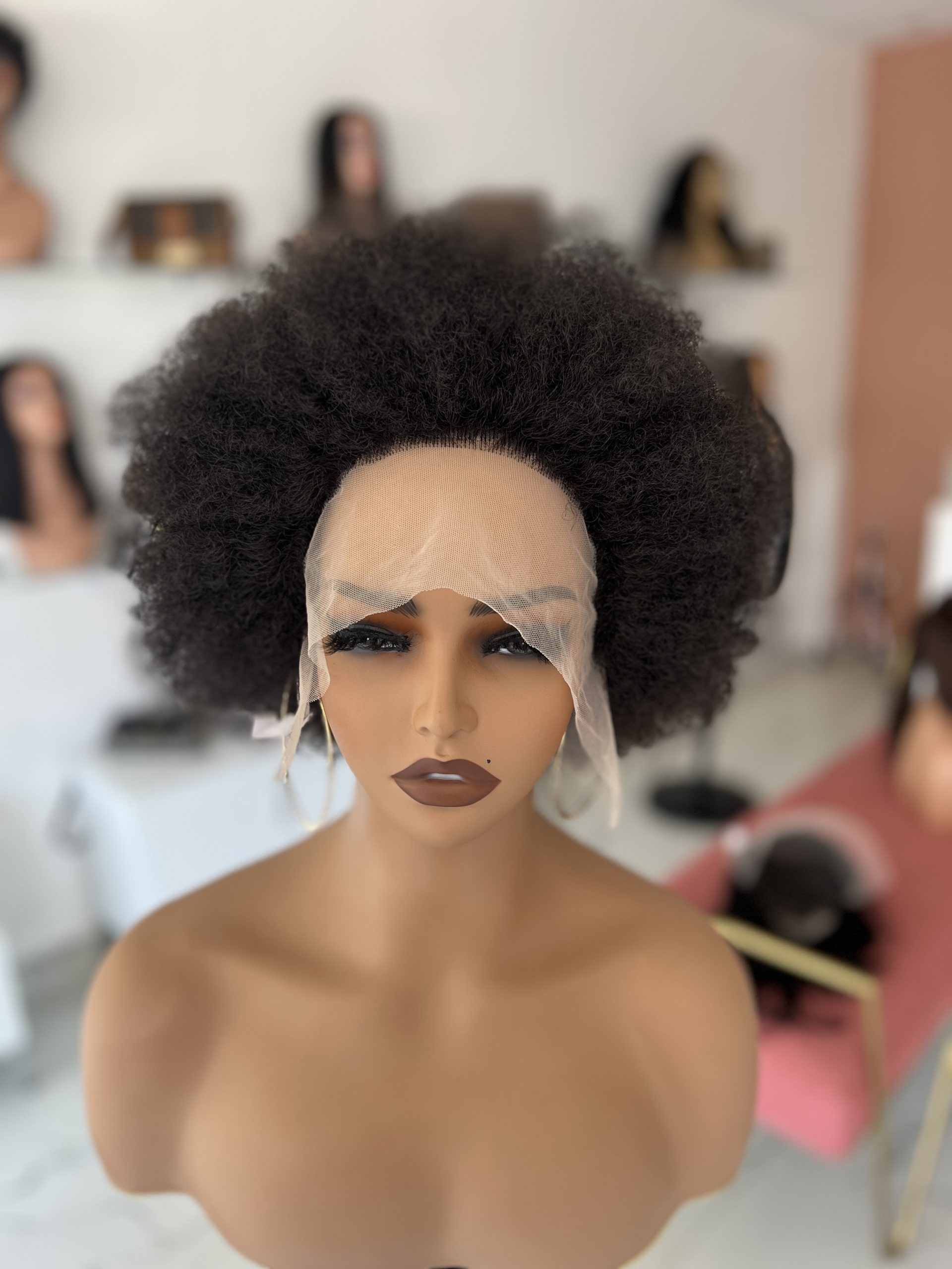 Semihuman Afro wig with frontal