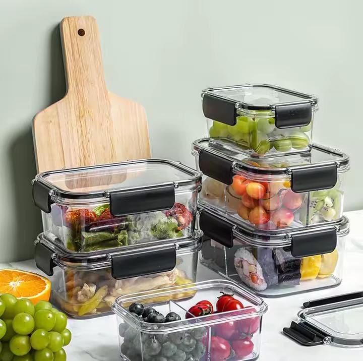 3 Piece Stackable Airtight Clear Food Containers