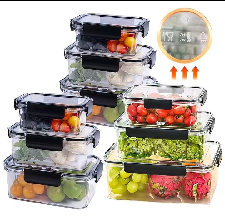 3 Piece Stackable Airtight Clear Food Containers