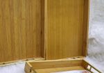 3in1 Bamboo Tray Set – Gold Handles, Stackable, Multi-Use