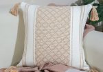 Fancy Tufted Throw Pillow Cover With Tassels