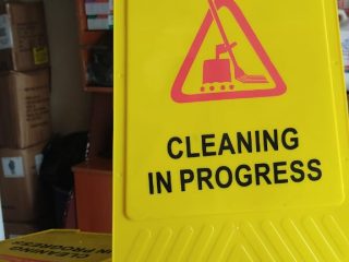 cleaning-in-progress-signage