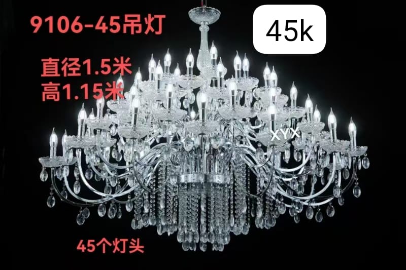 Crystal gold Chandeliers used in events and home decor