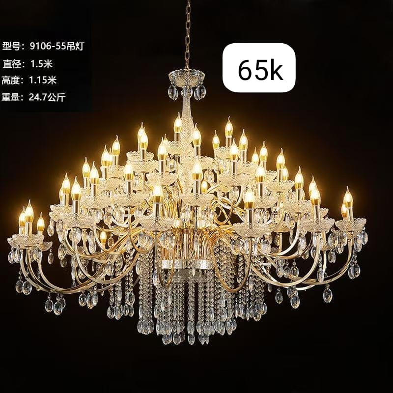 Crystal gold Chandeliers used in events and home decor